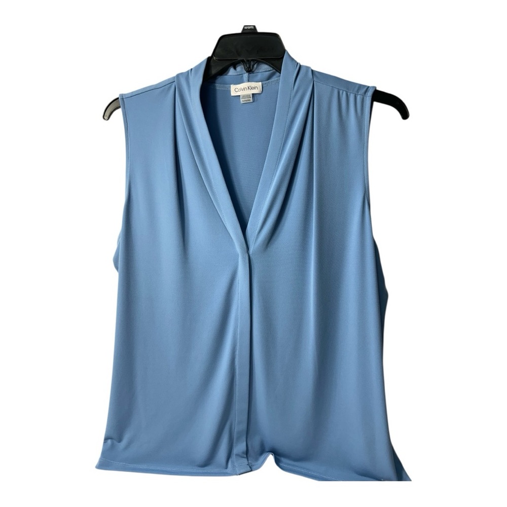 Calvin Klein Women's Light Blue Sleeveless Top - Picture 2 of 6